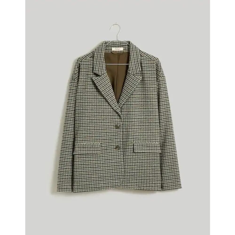 Madewell Oversized Houndstooth Knit Blazer Size Large - Picture 4 of 10